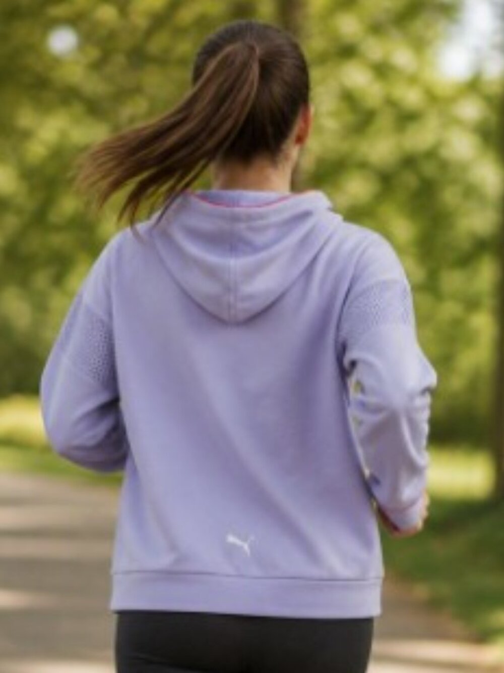 Puma Lavender Cropped Terry Hoodie NWT - Lightweight Layer - Women's Small - Picture 8 of 14